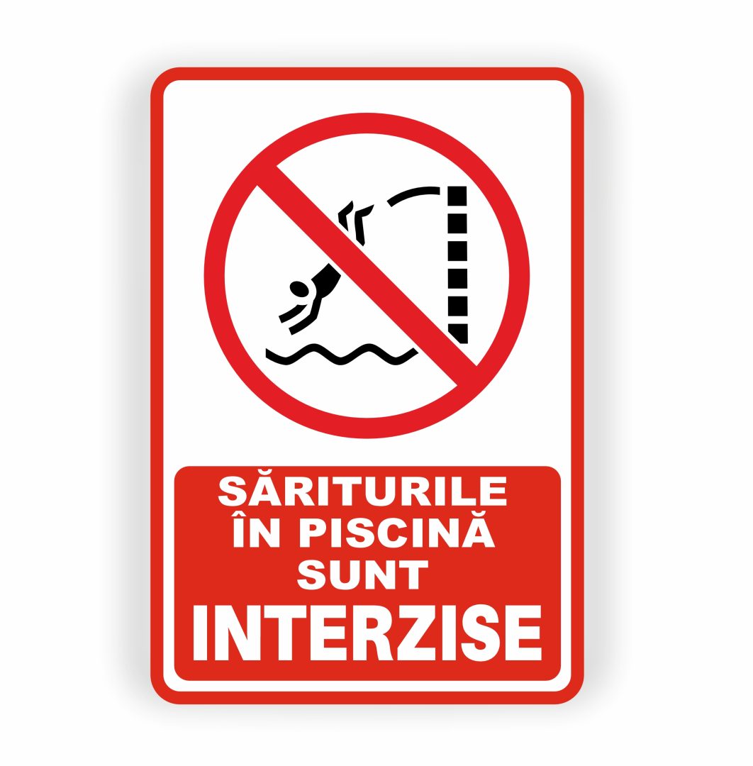 461 461. SARITUL ÎN PISCINĂ INTERZIS - imagine 1